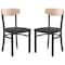 Flash Furniture Black Vinyl Dining Chairs - Natural Wood Backs, PK 2 2-XU-DG6V5BV-NAT-GG - alternate 3
